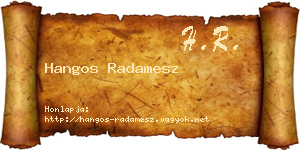 Hangos Radamesz névjegykártya